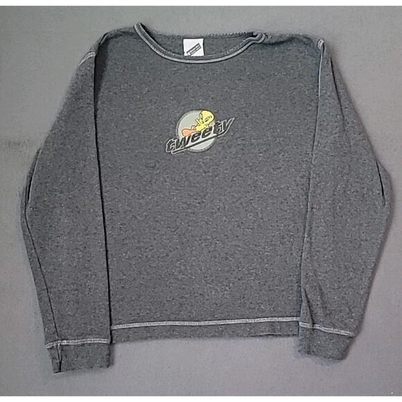 Vintage Warner Bros Studio Store 2000 Looney Tunes WB Tweety Bird Size L Gray - Picture 1 of 6